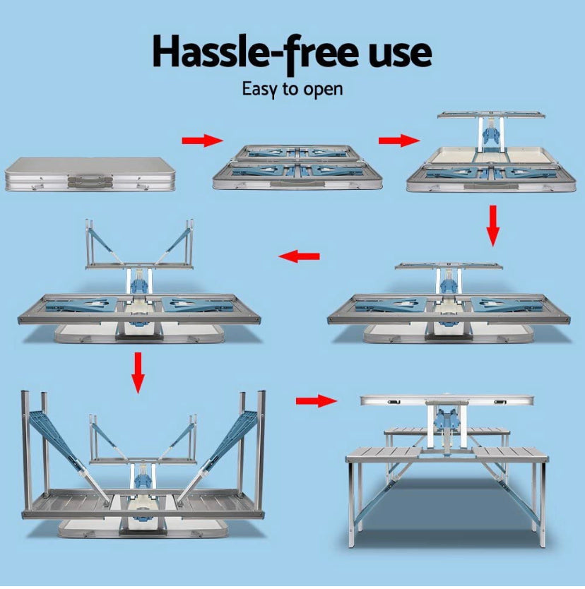 Portable Folding Camp Table Set