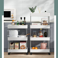 13 cm Slim 4-Tier Rolling Storage Trolley