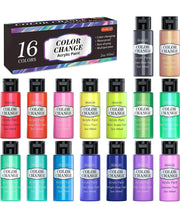 Acrylic Paint Set, Shuttle Art 16 Chameleon Colours Colour Change Acrylic Paints in Bottles (60ml/2oz), Non-Toxic for Artists, Beginners Kids on Rocks, Crafts, Canvas, Wood, Ceramic