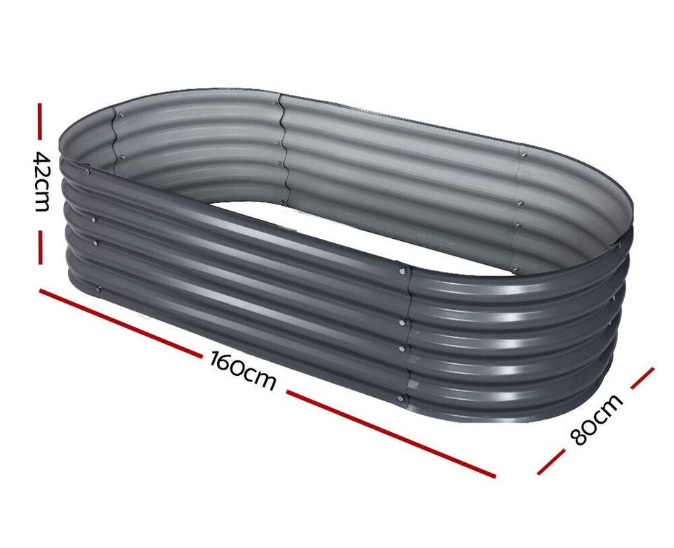 Galvanised Raised Garden Bed – 160 × 80 × 42 cm