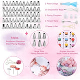Cake Decorating Equipment, SPLAKS 106pcs Cake Decorating Set Cupcake Decorating Kit Baking Supplies with Nonslip Turntable Stand, 54 Numbered Icing Tips and Frosting Tools for Cake DIY