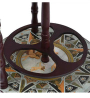 Globe Bar Wine Stand Eucalyptus Wood Blue