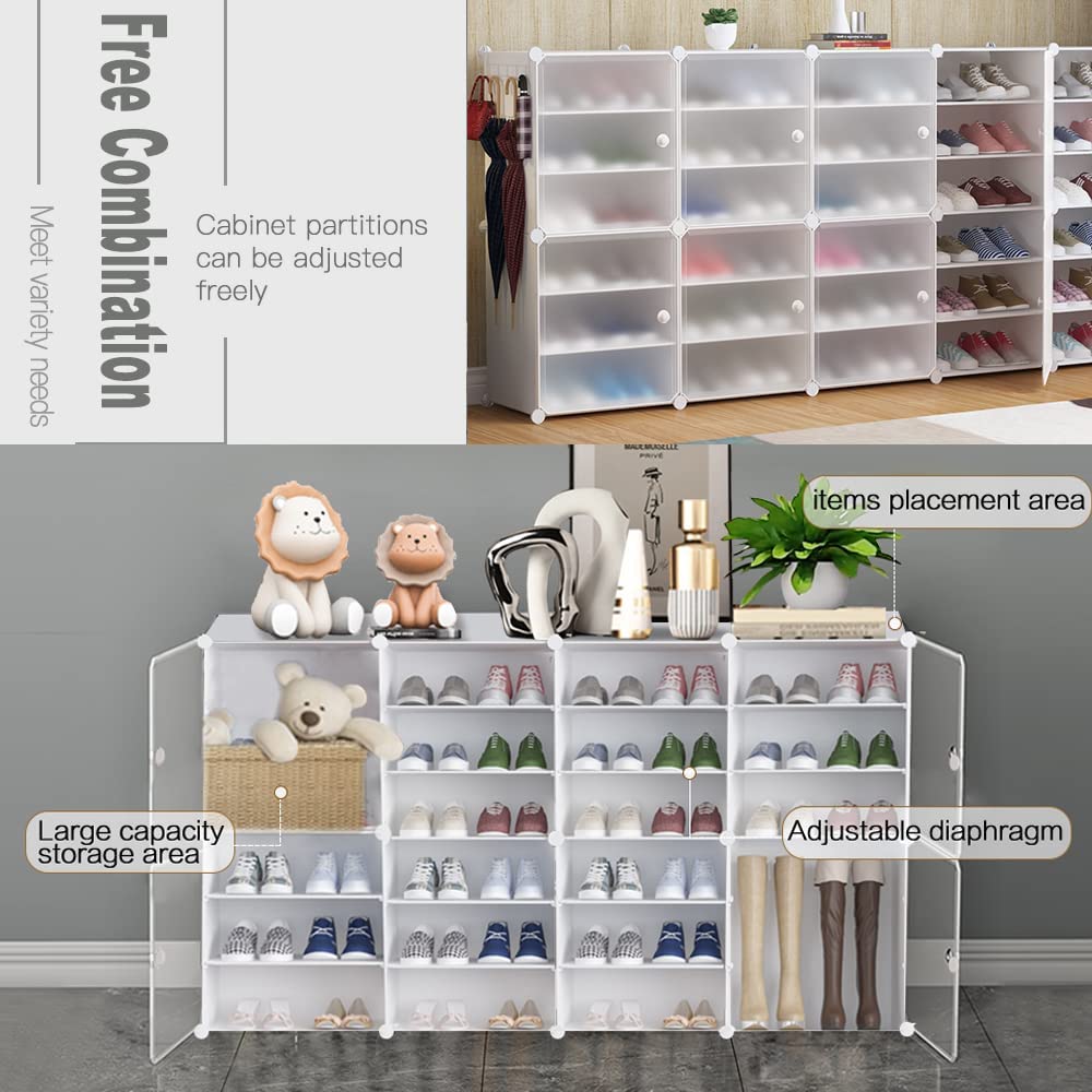 6-Tier Modular Shoe Cabinet with Doors – 24–30 Pairs