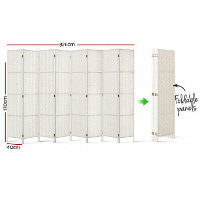 8-Panel White Pine & Woven-Paper Folding Room Divider