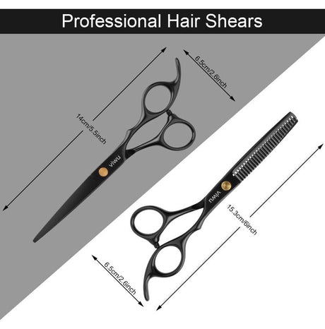 Barber Shears Home Hair Cutting Scissors Set, 10 Pcs Professional Haircut Scissors Kit with Thinning Shears 6CR 440C Stainless Steel Home Haircutting Scissors Kit for Barber Salon