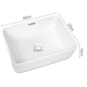 Square High-Gloss Ceramic Countertop Basin