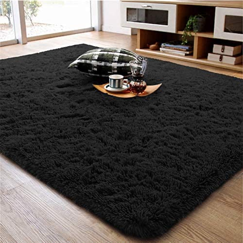 Fluffy Rug, Super Soft Fuzzy Area Rugs for Bedroom Living Room - 4' x 6' Large Plush Furry Shag Rug - Kids Playroom Nursery Classroom Dining Room Decor Floor Carpet, Cream White
