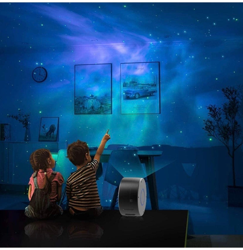 Star Night Light Galaxy Projector 7 in 1 Remote Control LED Nebula Cloud Living Bedroom Decorations Home Theatre Lightning Mood Ambient Lamps Baby Kids Game Décor Gift Grey