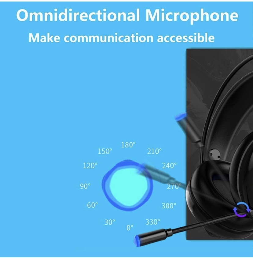 Proxima Direct Gaming Headset Headphone, headset with microphone&LED Light For Laptop Computer, PS4,Cellphone, 3.5mm Stereo Wired Over Ear Gaming Headset Comatible with PC/Laptop/Xbox 360/Xbox One