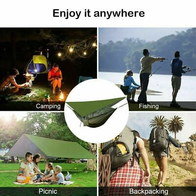 Camping Hammock with Integrated Bug Net & Rain Fly