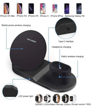 Wireless Charger, Amazer Tec 3 in 1 Charging Stand Compatible with iWatch, AirPods and iPhone 11/Xs/X Max/XR/X/8/8Plus/7/7 Plus /6S /6S Plus(Original Charger & Cables Required) (Black)