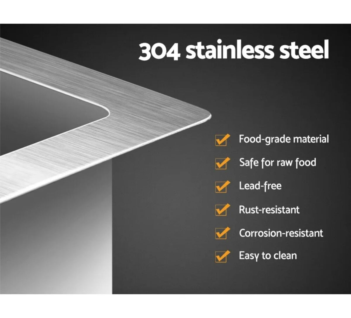 600 × 450 mm Stainless-Steel Single-Bowl Sink