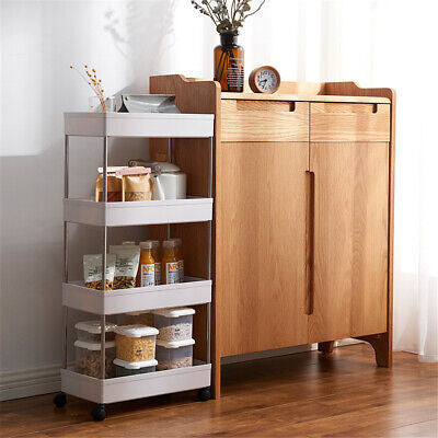 4-Tier Slim Rolling Storage Trolley