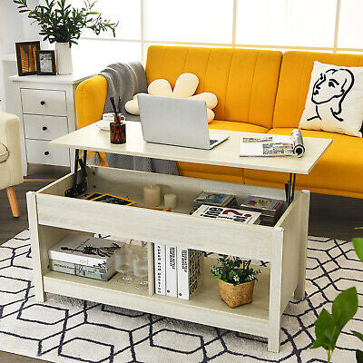 Lift-Top Coffee Table with Open & Hidden Storage