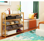 4-Tier Bamboo Shoe Rack – 66 × 23 × 68 cm