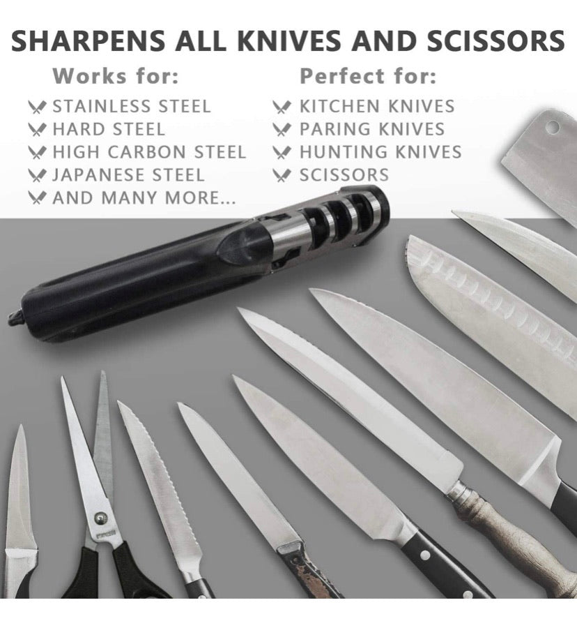 4-Stage Knife & Scissor Sharpener with Protective Glove