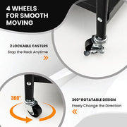 3-Tier Foldable Rolling Metal Storage Cart