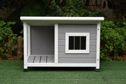 Wooden Pet Dog Kennel Timber House Cabin Wood Log Box Home 84Wx58Hx63D Cm