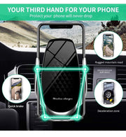 Wireless Car Charger 15W Max Fast Charging Car Mount, Infrared Sensor Auto-Clamping Smart Car Phone Holder Compatible with iPhone 11/11 Pro/11 Pro-Max/XS/X/8, LG V30/V35, Samsung Note 10/S10+/S9, Huawei P30 Pro (Black Silver)