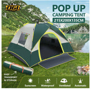 3 Person Pop Up Camping Tent Portable Beach Instant Shelter Sun Shade Hiking