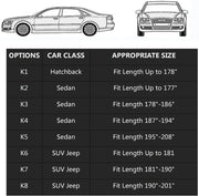 6 Layers Waterproof Car Cover with Cotton Zipper, Universal Fit