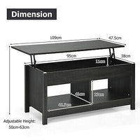 Lift-Top Coffee Table with Open & Hidden Storage