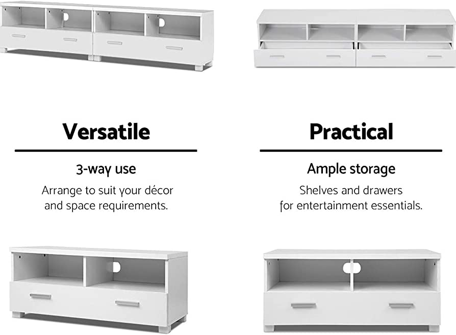 180 cm Detachable White TV Unit