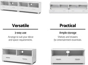 180 cm Detachable White TV Unit