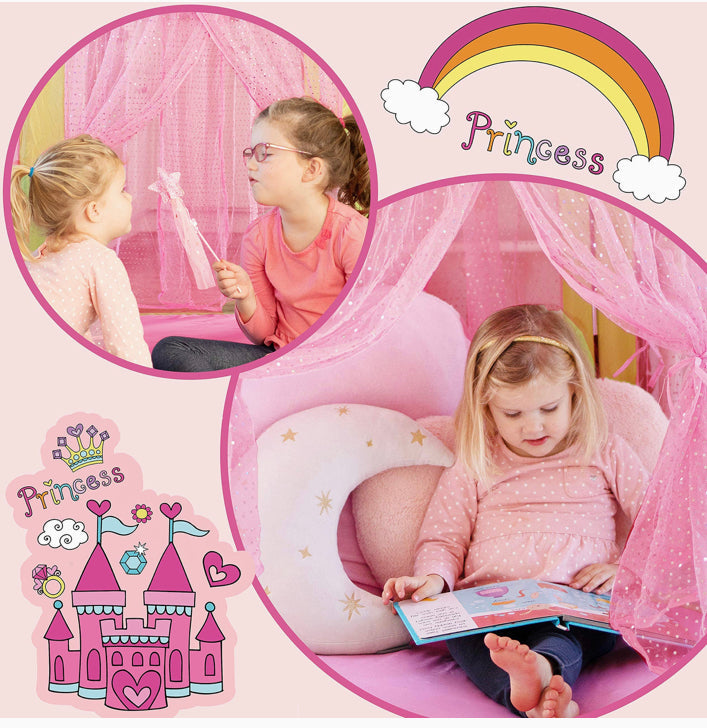 Play Tent Girls Princess Castle with Star Lights & Carry Bag for Indoor & Outdoor Use by Tiny Land