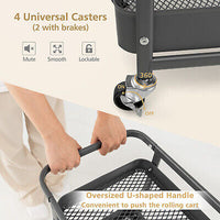 3-Tier Pegboard Rolling Storage Cart