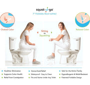 7" Folding Squatting Stool | The Only Foldable Toilet Stool | Convenient and Compact - Great for Travel | Fits All Toilets, Folds for Easy Storage, Use in Any Bathroom | White Color |