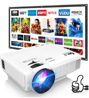 Professional HI-04 1080P Supported 4Inch Mini Projector with 170" Display - 40,000 Hours LED Full HD Video Projector, Compatible with HDMI,USB,SD (Latest Upgrade)
