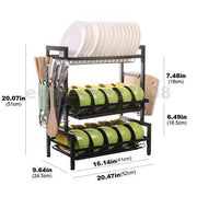 3 Tier Stainless Steel Dish Drying Rack Organizer Kitchen Storage Holder