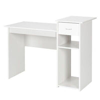 White Computer Desk with Storage Shelves