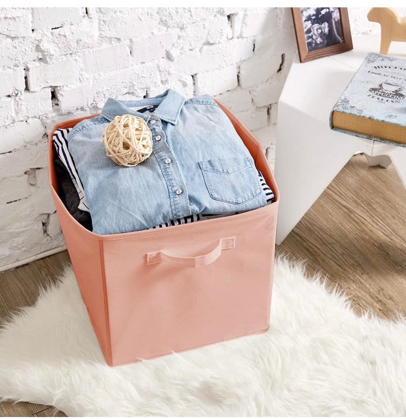 Set of 4 Foldable Fabric Basket Bins