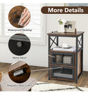 Industrial Wooden Bedside Tables – Set of 2