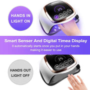 Gel UV LED Nail Lamp, 168W UV LED Nail Dryer for Gel Polish with 4 Timer Settings, Auto Sensor and LCD Touch Screen, Professional Gel Polish Light Curing Lamp for Salon and Home Use