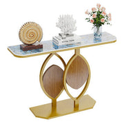 Gold-Leaf Console Table with Storage