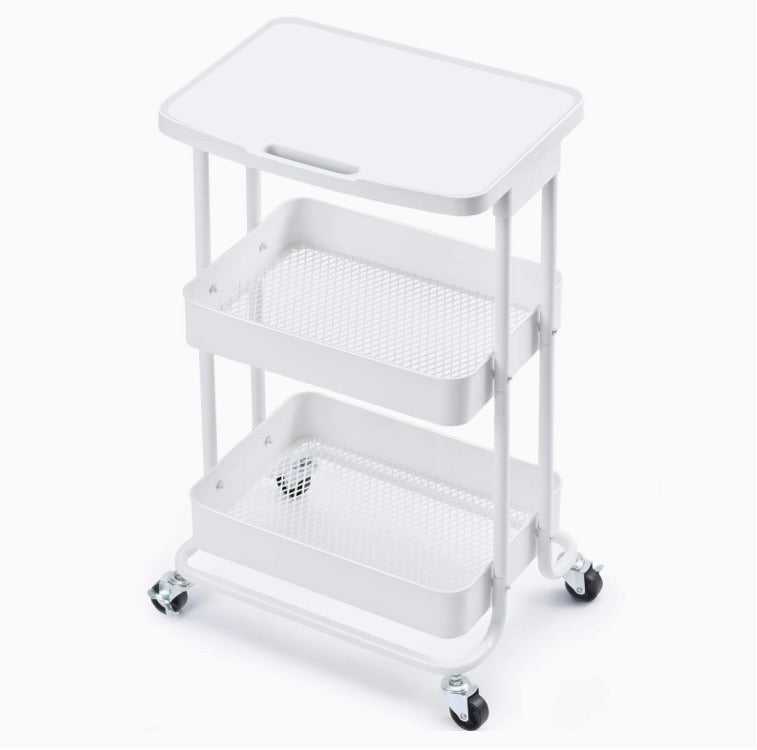 3-Tier Rolling Serving Cart with Tabletop