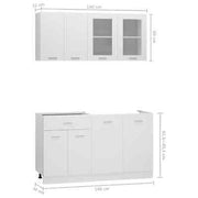 4-Piece White Kitchen Cabinet Set – Wall, Drawer & Sink Units
