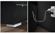 Entertainment Unit TV Stand LED Gloss 220cm - Black