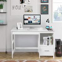 Computer Desk with Drawers & Storage Shelf
