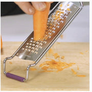 Wide Stainless-Steel Fine Grater & Zester with Bowl Hook