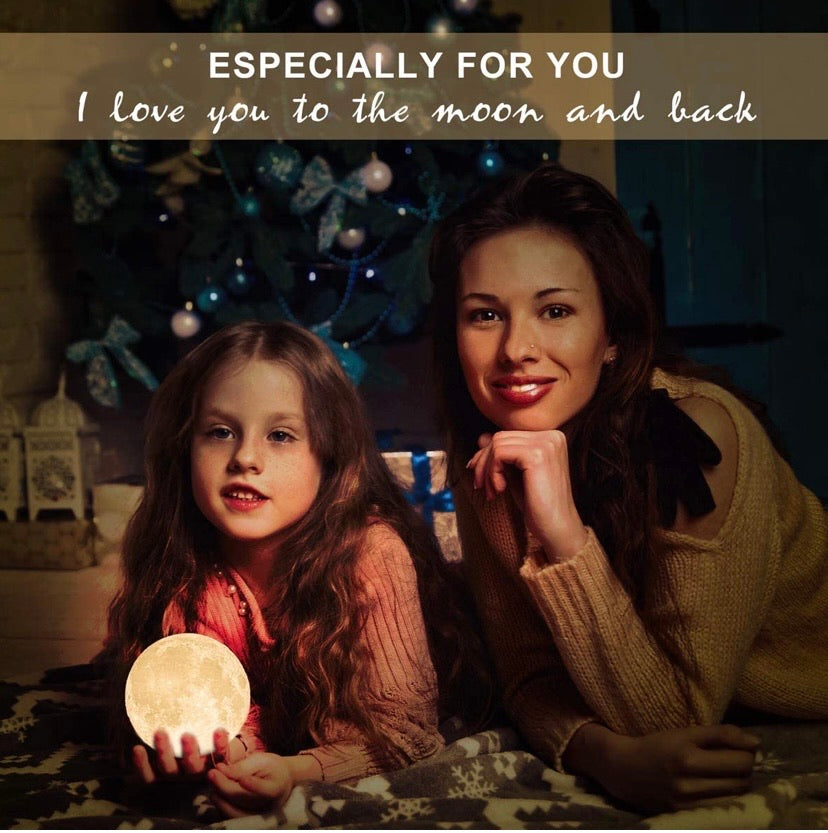 Moon Lamp Balkwan 3.5 inches 3D Printing Moon Light uses Dimmable and Touch Control Design,Romantic Funny Birthday Gifts for Women ,Men,Kids,Child and Baby. Rustic Home Decor Rechargeable Night Light (3.5 inches)