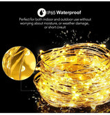 Solar String Lights Outdoor 2 Pack 120LED Solar Garden Lights Waterproof 12M/40Ft 8 Modes Indoor Fairy Lights Copper Wire Decorative Lighting for Patio, Yard, Party, Wedding (Warm White)