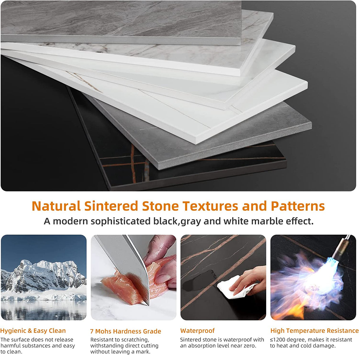 Luxury Marble Console Table Entryway Decorative Table Black Top & Gold Frame