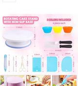 Cake Decorating Equipment, SPLAKS 106pcs Cake Decorating Set Cupcake Decorating Kit Baking Supplies with Nonslip Turntable Stand, 54 Numbered Icing Tips and Frosting Tools for Cake DIY