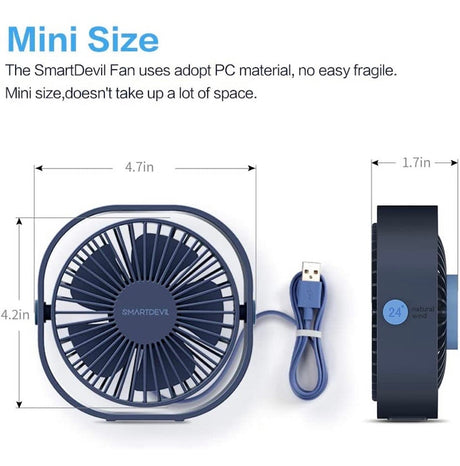 Small Personal USB Desk Fan