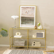 3-Tier Tempered-Glass Console Table