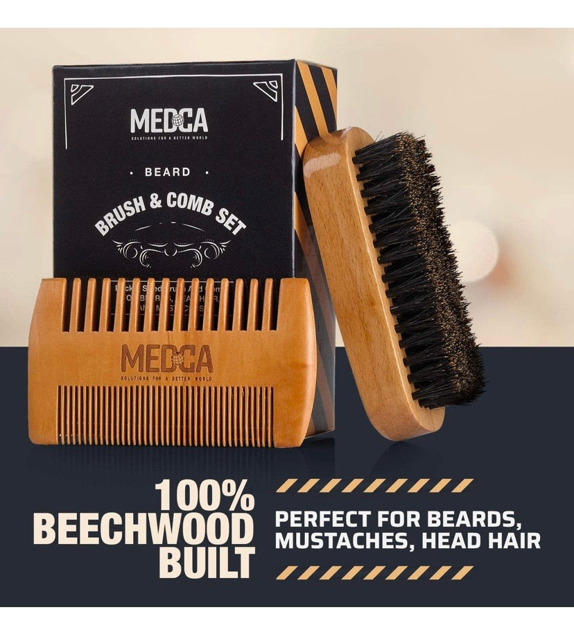 Wooden Beard and Comb Set for Men